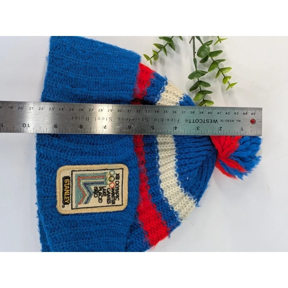 🇺🇸VTG XIII 1980 Olympic Winter Games Lake Placid Beanie Hat Knit Toque Stanley